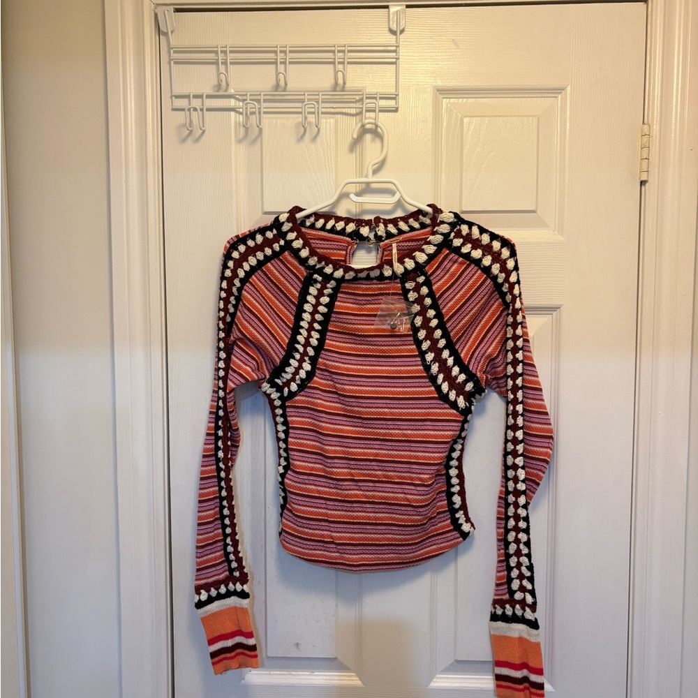 Free People Sunny Day Cuffed Thermal with Crochet